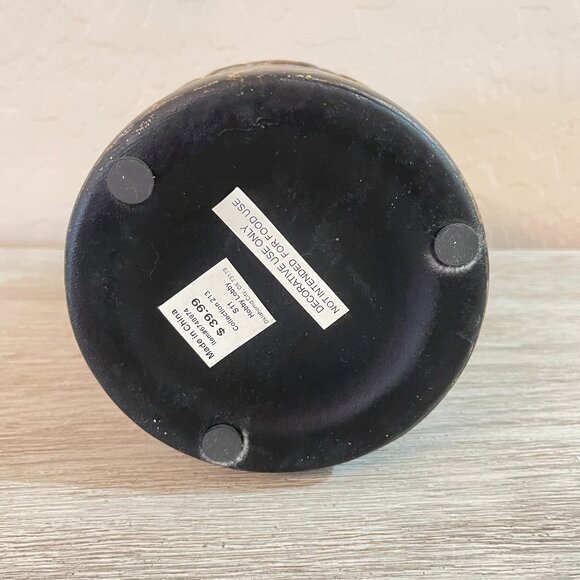 New Vase Distressed Black Tan Bronze Ceramic Hobby Lobby NWT - Picture 7 of 7